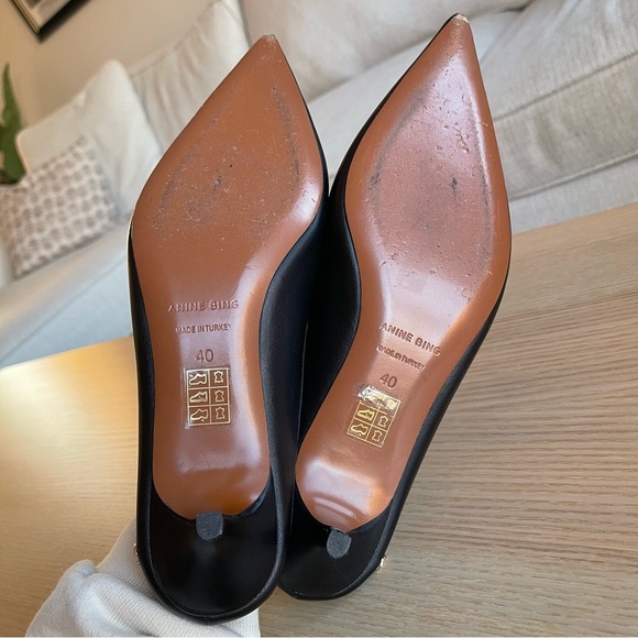 Anine Bing Rooney Kitten Heel Mules - Picture 9 of 11